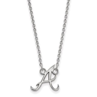 10k White Gold Major League Baseball LogoArt Atlanta Braves Letter A Small Pendant Necklace