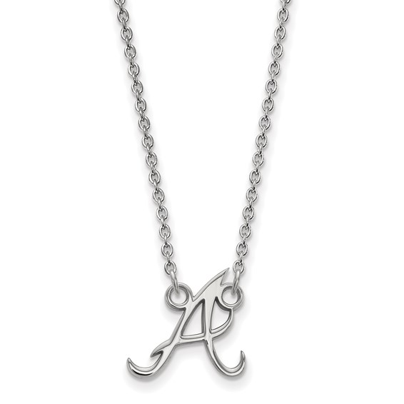 10k White Gold Major League Baseball LogoArt Atlanta Braves Letter A Small Pendant Necklace