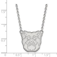 Sterling Silver Rhodium-plated LogoArt Butler University Bulldog Large Pendant Necklace, 18" view 2
