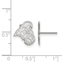 Sterling Silver Rhodium-plated LogoArt Coastal Carolina University Chanticleer Small Post Earrings view 2