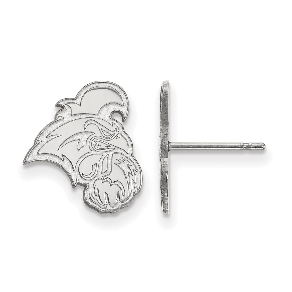 Sterling Silver Rhodium-plated LogoArt Coastal Carolina University Chanticleer Small Post Earrings