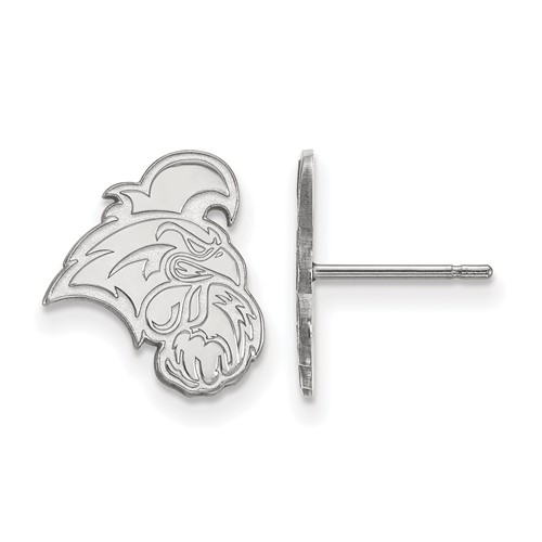 Sterling Silver Rhodium-plated LogoArt Coastal Carolina University Chanticleer Small Post Earrings