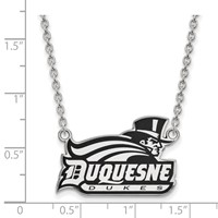 Sterling Silver LogoArt Duquesne University Enamel Large Pendant with Necklace view 2