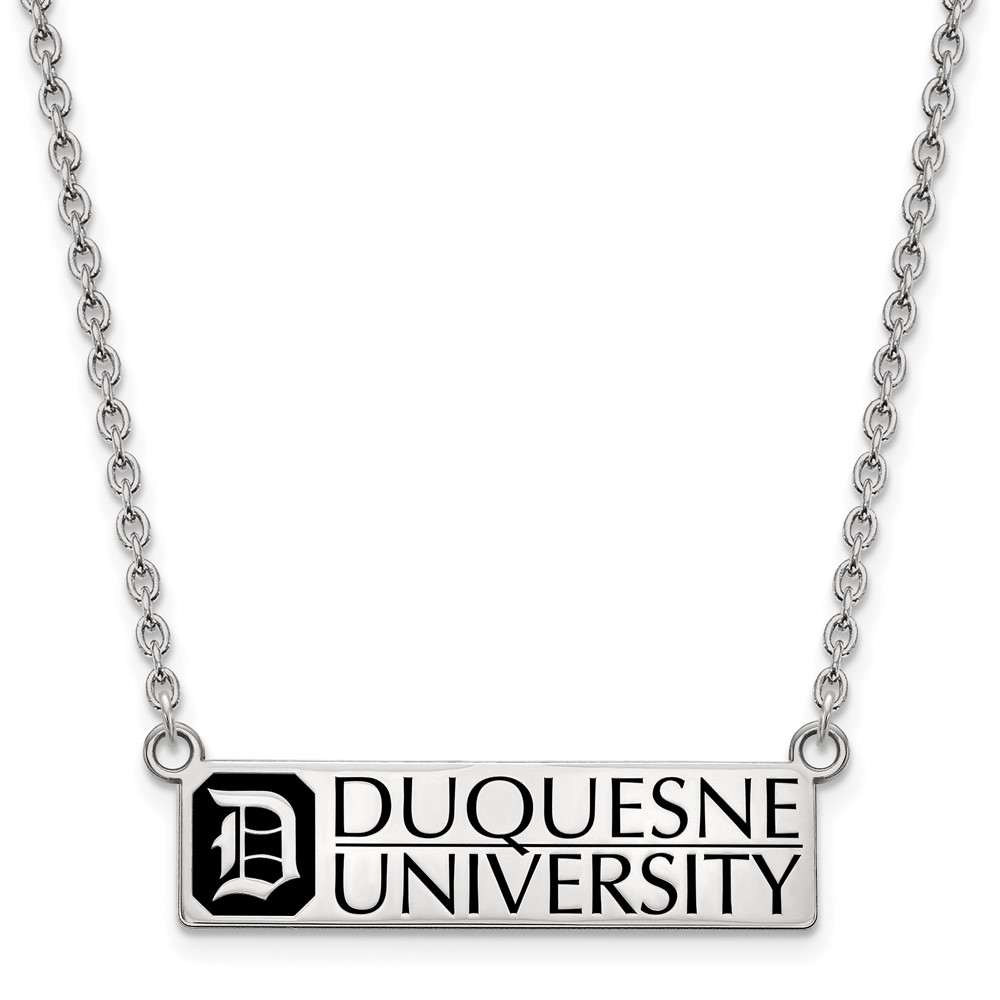 Sterling Silver LogoArt Duquesne University Enamel Large Pendant with Necklace