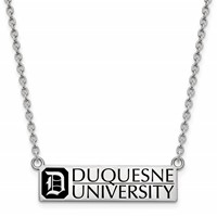 Sterling Silver LogoArt Duquesne University Enamel Large Pendant with Necklace view 1