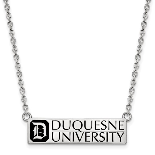 Sterling Silver LogoArt Duquesne University Enamel Large Pendant with Necklace