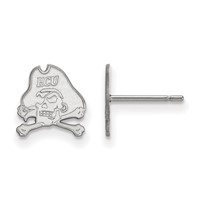 Sterling Silver Rhodium-plated LogoArt East Carolina University Pirate Extra Small Post Earrings view 1