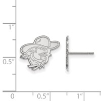 Sterling Silver Rhodium-plated LogoArt Eastern Kentucky University E-k-u Small Post Earrings view 2