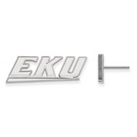 Sterling Silver Rhodium-plated LogoArt Eastern Kentucky University E-k-u Small Post Earrings view 1