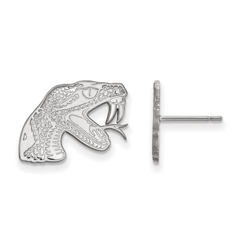 Sterling Silver Rhodium-plated LogoArt Florida a and M University Rattler Small Post Earrings