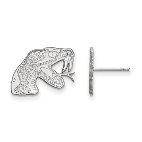 Sterling Silver Rhodium-plated LogoArt Florida a and M University Rattler Small Post Earrings