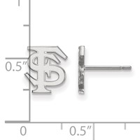 Sterling Silver Rhodium-plated LogoArt Florida State University F-s Extra Small Post Earrings view 2