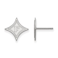 Sterling Silver Rhodium-plated LogoArt Furman University Small Post Earrings view 1