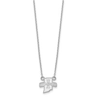 Sterling Silver Rhodium-plated LogoArt Indiana State University Sycamores Small Pendant Necklace, 18" view 2