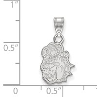 Sterling Silver Rhodium-plated LogoArt James Madison University Duke Dog Small Pendant view 2