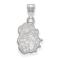 Sterling Silver Rhodium-plated LogoArt James Madison University Duke Dog Small Pendant view 1