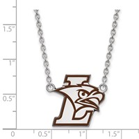 Sterling Silver Rhodium-plated LogoArt Lehigh University Large Enameled Pendant Necklace, 18" view 2