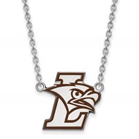 Sterling Silver Rhodium-plated LogoArt Lehigh University Large Enameled Pendant Necklace, 18" view 1