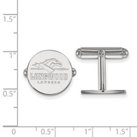 Sterling Silver Rhodium-plated LogoArt Longwood University Lancers Cuff Links view 2