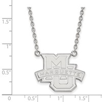 Sterling Silver Rhodium-plated LogoArt Marquette University Large Pendant Necklace, 18" view 2