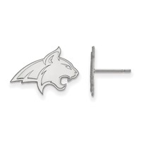 Sterling Silver Rhodium-plated LogoArt Montana State University Bobcat Small Post Earrings view 1