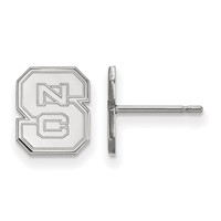 Sterling Silver Rhodium-plated LogoArt North Carolina State University N-c-s Extra Small Post Earrings view 1