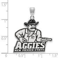 Sterling Silver Rhodium-plated LogoArt New Mexico State University Aggies Extra Large Enameled Pendant view 2
