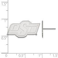 Sterling Silver Rhodium-plated LogoArt Oklahoma State University O-s-u Small Post Earrings view 2