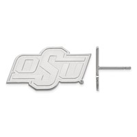 Sterling Silver Rhodium-plated LogoArt Oklahoma State University O-s-u Small Post Earrings view 1