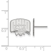 Sterling Silver Rhodium-plated LogoArt Ohio University Small Post Earrings view 2