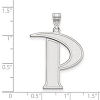 Sterling Silver Rhodium-plated LogoArt Pepperdine University Letter P Extra Large Pendant view 2