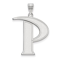 Sterling Silver Rhodium-plated LogoArt Pepperdine University Letter P Extra Large Pendant view 1