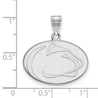Sterling Silver Rhodium-plated LogoArt Penn State University Lion Medium Pendant view 2