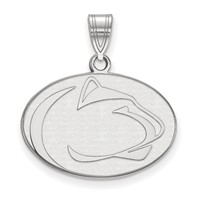 Sterling Silver Rhodium-plated LogoArt Penn State University Lion Medium Pendant view 1