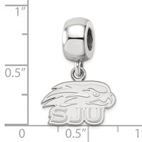 Sterling Silver Rhodium-plated LogoArt Saint Joseph's University Hawks Extra Small Dangle Bead Charm view 4