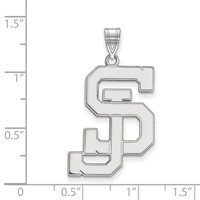 Sterling Silver Rhodium-plated LogoArt San Jose State University S-j Extra Large Pendant view 2