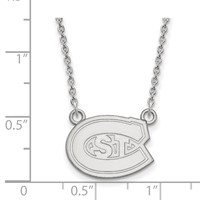 Sterling Silver Rhodium-plated LogoArt St. Cloud State University Small Pendant Necklace, 18" view 2
