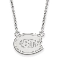Sterling Silver Rhodium-plated LogoArt St. Cloud State University Small Pendant Necklace, 18" view 1