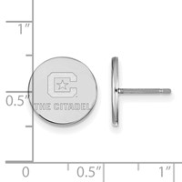 Sterling Silver Rh-plated LogoArt the Citadel Small Post Earrings view 2