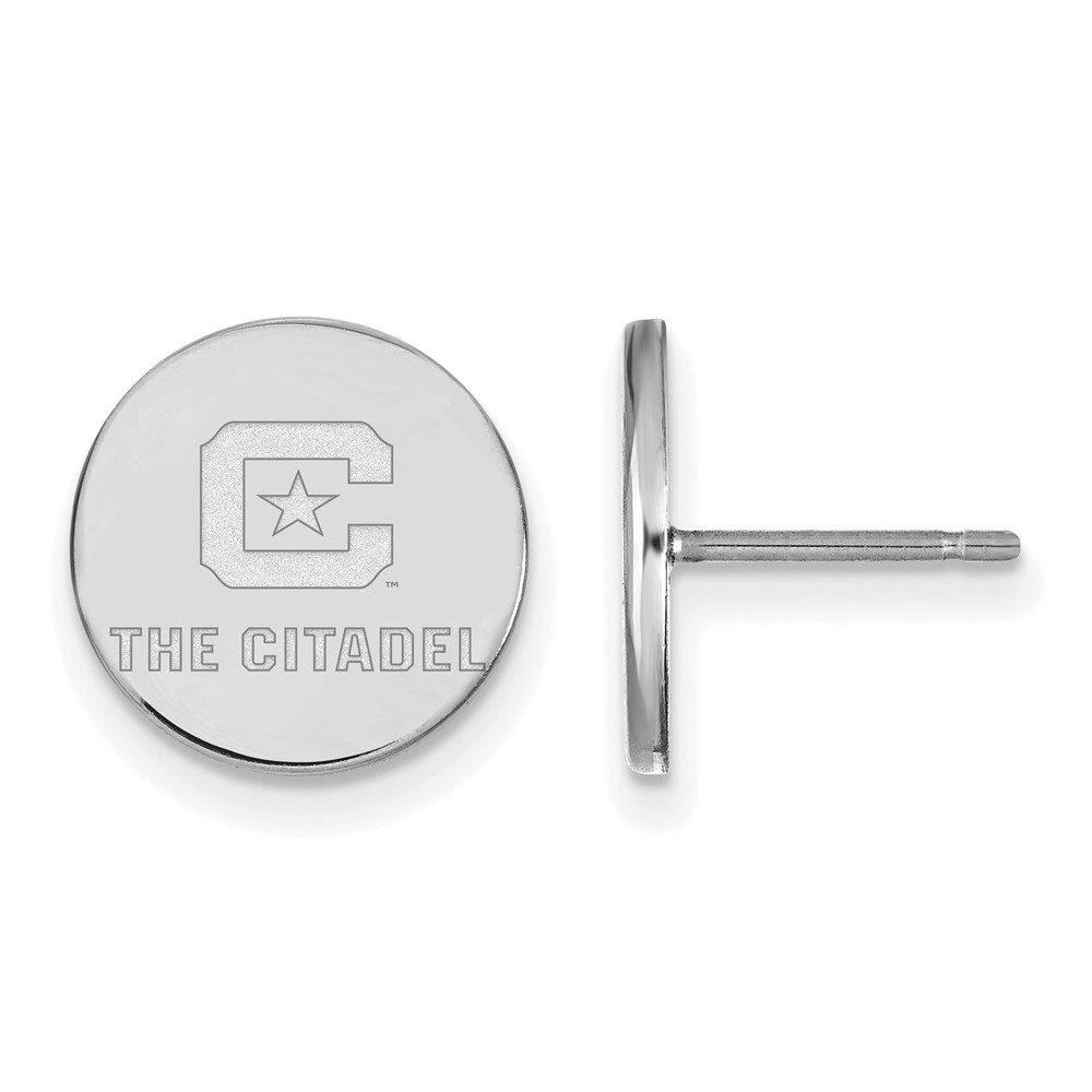 Sterling Silver Rh-plated LogoArt the Citadel Small Post Earrings