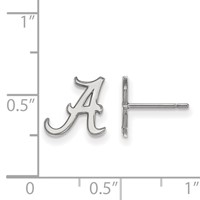 Sterling Silver Rhodium-plated LogoArt University of Alabama Letter a Extra Small Post Earrings view 2