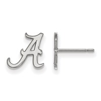 Sterling Silver Rhodium-plated LogoArt University of Alabama Letter a Extra Small Post Earrings view 1
