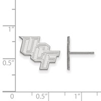 Sterling Silver Rhodium-plated LogoArt University of Central Florida U-c-f Small Post Earrings view 2