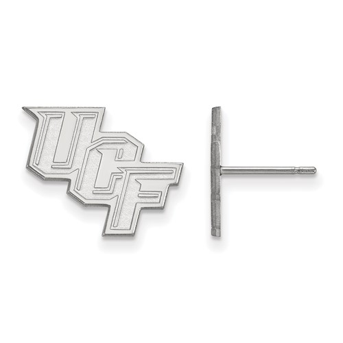 Sterling Silver Rhodium-plated LogoArt University of Central Florida U-c-f Small Post Earrings