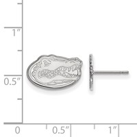 Sterling Silver Rhodium-plated LogoArt University of Florida Gator Extra Small Post Earrings view 2