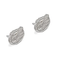 Sterling Silver Rhodium-plated LogoArt University of Florida Gator Extra Small Post Earrings view 3