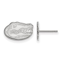 Sterling Silver Rhodium-plated LogoArt University of Florida Gator Extra Small Post Earrings view 1