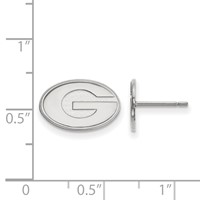 Sterling Silver Rhodium-plated LogoArt University of Georgia Letter G Extra Small Post Earrings view 2