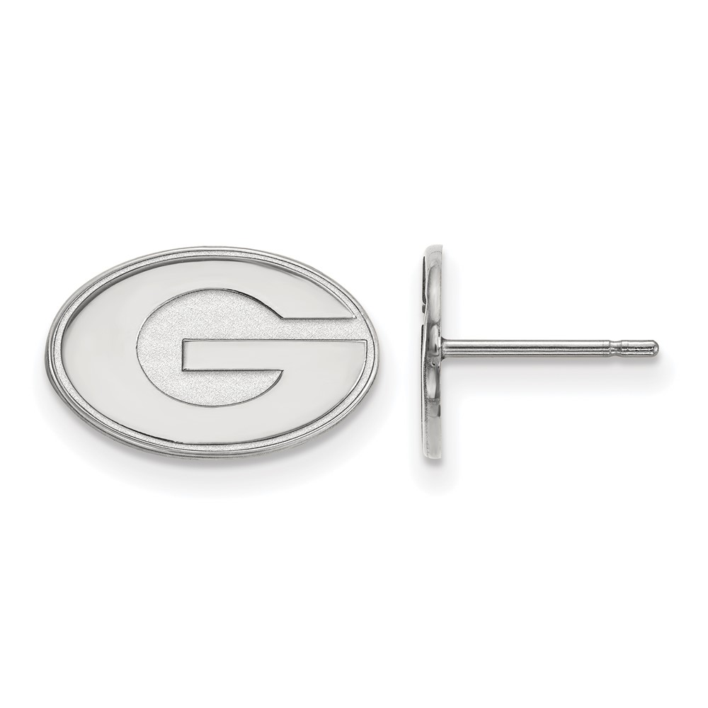 Sterling Silver Rhodium-plated LogoArt University of Georgia Letter G Extra Small Post Earrings