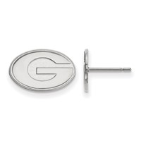 Sterling Silver Rhodium-plated LogoArt University of Georgia Letter G Extra Small Post Earrings view 1